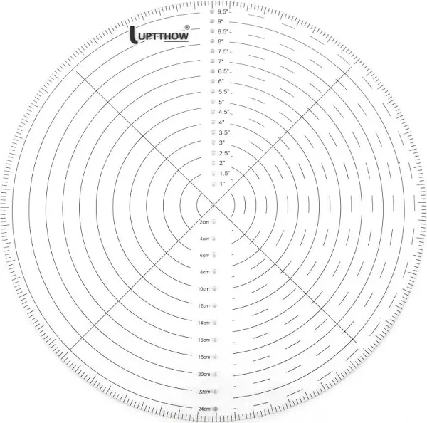 UPTTHOW 10&#034; Round Center Finder Compass Clear Acrylic for Drawing Circles on ...