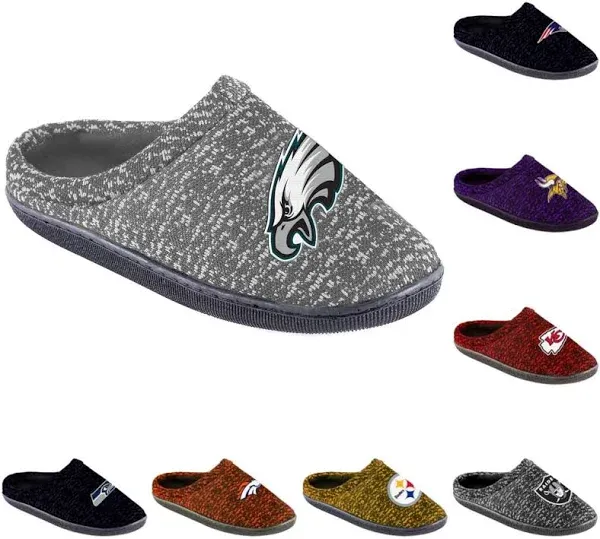 FOCO Mens NFL Poly Knit Cup Sole Slippers