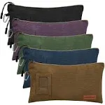 5 Pack Canvas Tool Pouches Small Tool Bags with Zipper &amp; Carabiner Clip Heavy