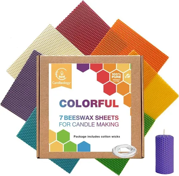 Candleology Colorful Beeswax Sheets for Candle Making