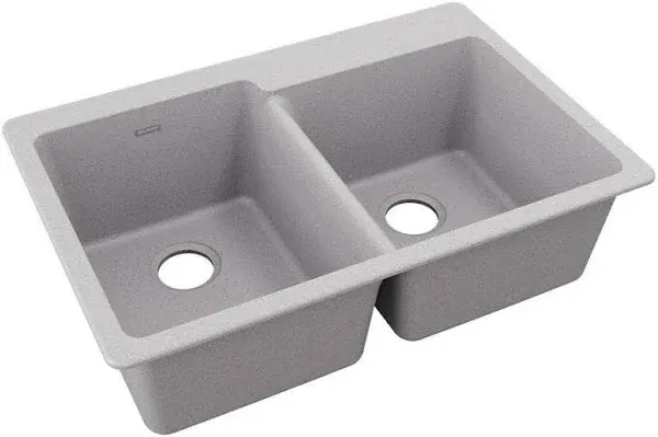 Elkay Quartz Classic 33" x 22" x 9-1/2" Offset Double Bowl Drop-in Sink