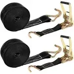 2 Pack 2 Inch Ratchet Straps Heavy Duty 20ft Tie Down Straps Ratchet with Double J Hook, 8000 LBS Break Strength, Cargo Ratchet Straps for Moving, Truck, Trailers, Motorcycles, Kayaks, Car Roof