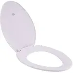 Elongated Plastic Closed Front Toilet Seat with Lid in White