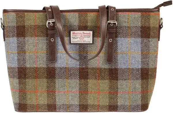 Harris Tweed Large Tote Purse Bag - Macleod Tartan Plaid