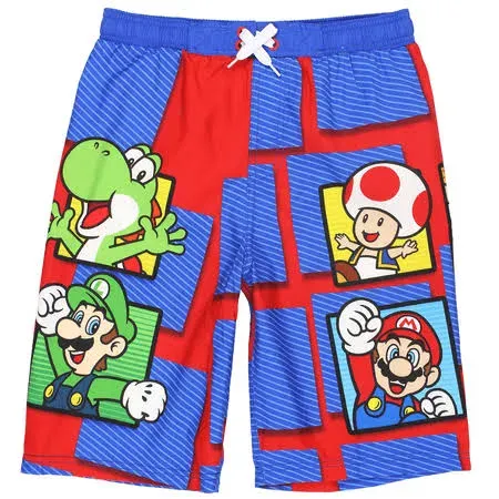 Nintendo Super Mario Boys' UPF50 Quick Dry Swim Trunks