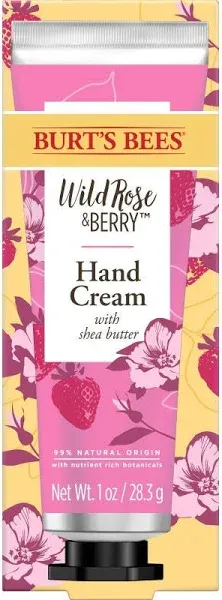 Burts Bees Wild Rose and Berry Hand Cream 1 OZ With Shea Butter A