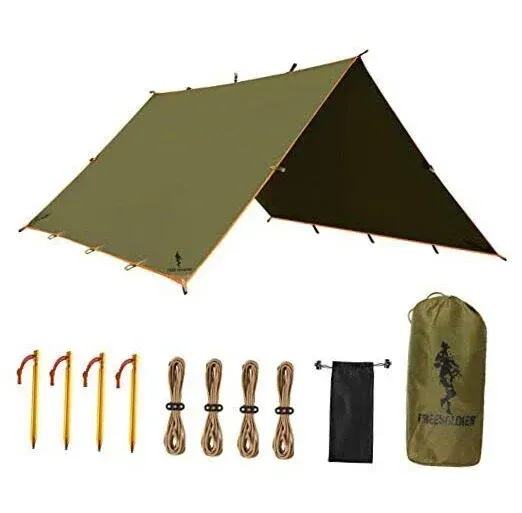 FREE SOLDIER Waterproof Portable Tarp Multifunctional Outdoor Camping Traveling Awning Backpacking Tarp Shelter Rain Tarp