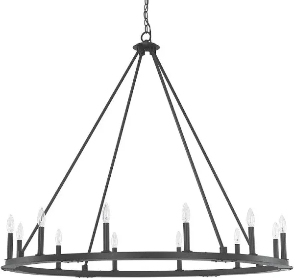 Capital Lighting 4912BI-000 Pearson Chandelier 12 Light Black Iron