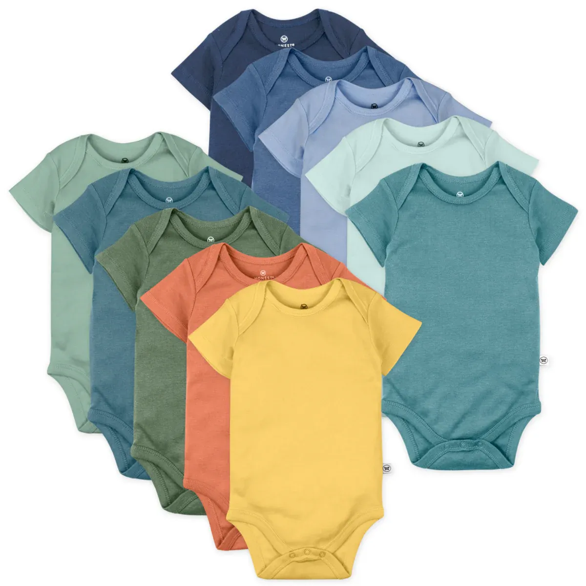 HonestBaby 10-Pack Organic Cotton Short Sleeve Bodysuits