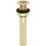 PF Waterworks DecoDRAIN Grid Strainer Drain for Bathroom Vanity/Lavatory/Vessel/Sink, Plated ABS Body No overflow; Polished Brass; PF0727-PB