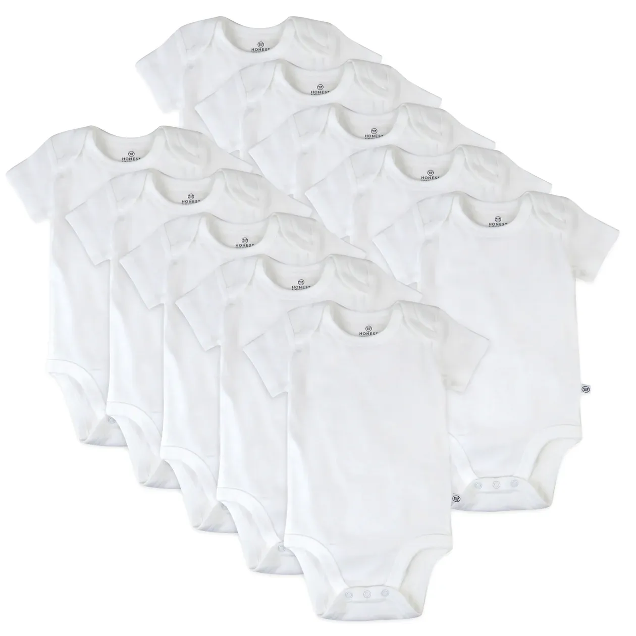 HonestBaby 10-Pack Organic Cotton Short Sleeve Bodysuits