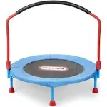 Little Tikes Easy Store 3-Foot Trampoline, with Hand Rail, Blue