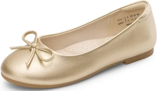 Dream Pairs Girls Flat Shoes Dress Shoes Slip-on Bow Ballet Flats