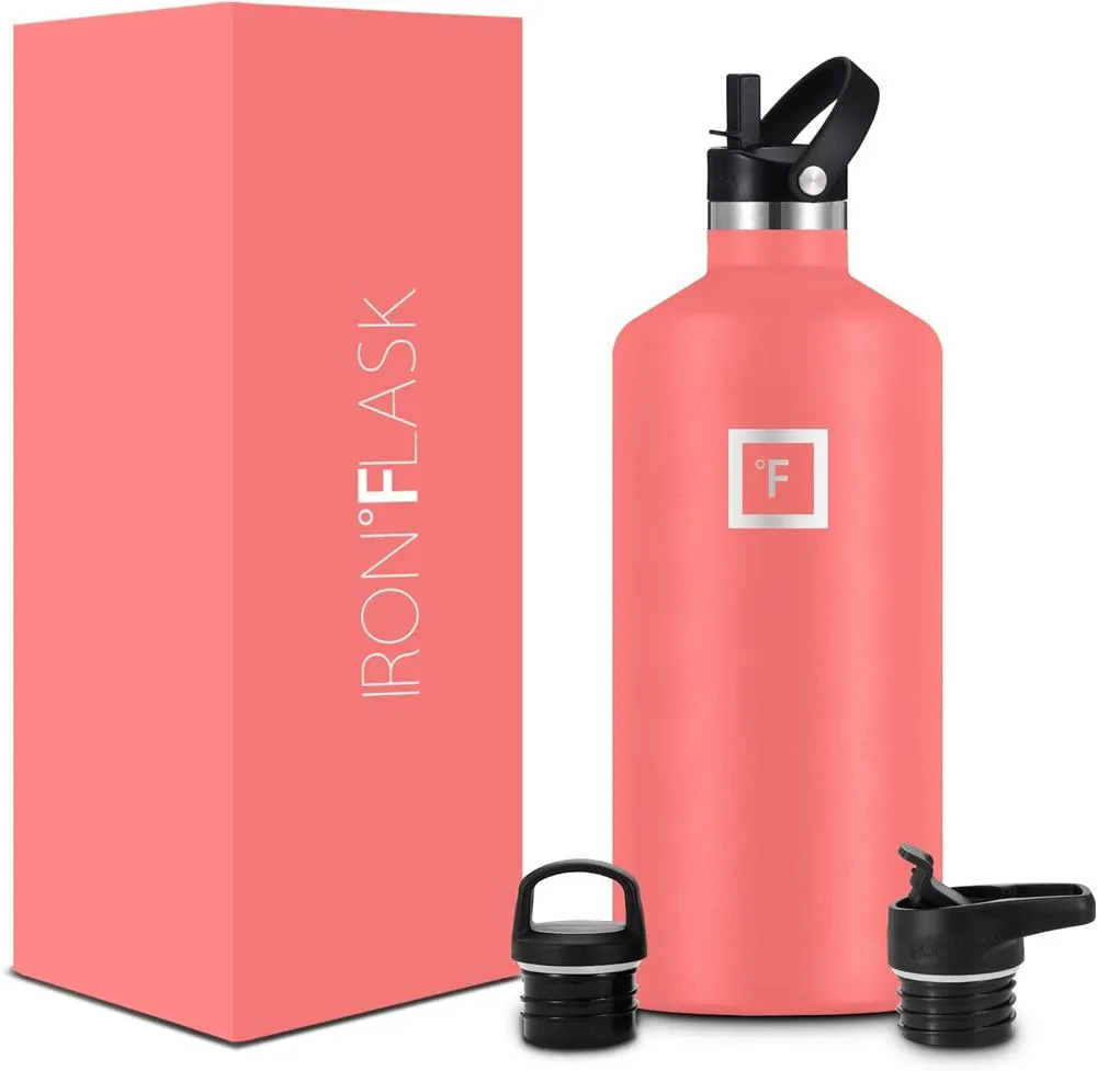 Iron Flask Sports Water Bottle 3 Lids Leak Proof