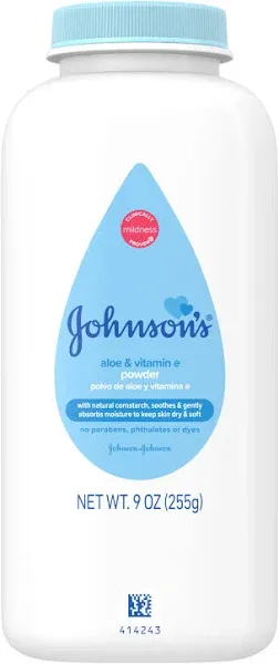 Johnson&#039;s Baby Powder, Soothing Aloe &amp; Vitamin E, 9 oz