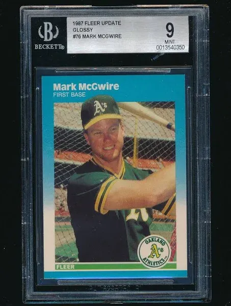 Mark Mcgwire Rookie Card 1987 Fleer Update #u-76 PSA 9