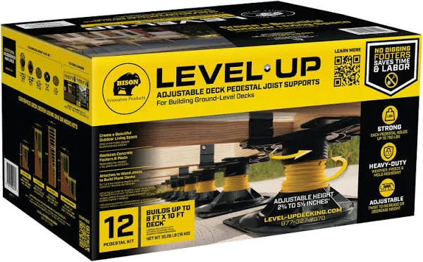 Bison Level.Up Adjustable Deck Pedestal Joist Support Kit