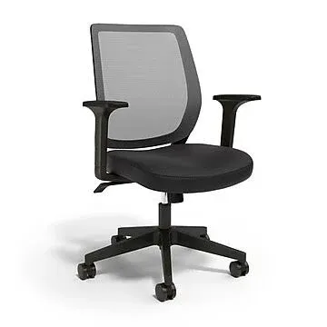 Union & Scale Essentials Mesh Back Fabric Task Chair, Supports Up to 275 lb, Black