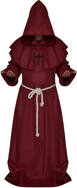 Medieval Monk Robe Priest Robe Halloween Cosplay Costume Cloak