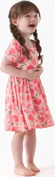 Infant &amp; Toddler Girls Just Peachy Buttery Soft Viscose Made from Eucalyptus Twirl Dress