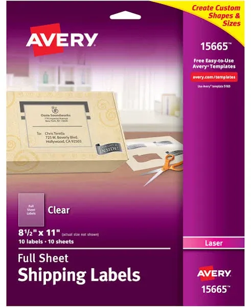 Laser Labels, Return Address, 1/2&#034;x1-3/4&#034;, 2000/BX, Clear