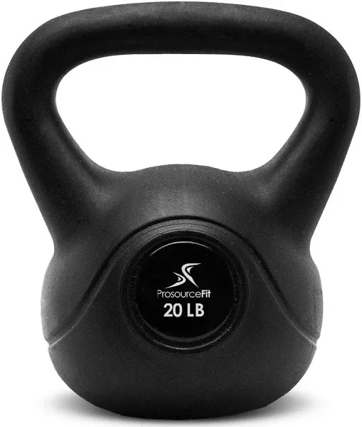 ProsourceFit Vinyl Coated Cast Iron Kettlebells 10-35 lb for Home Gym