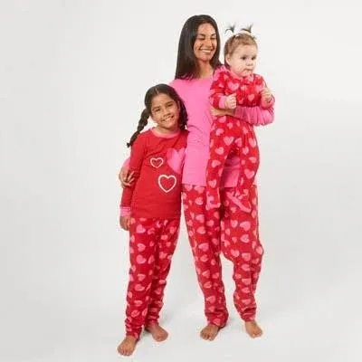 New! Girls Leveret Heart Fleece Pajama Set Size 12