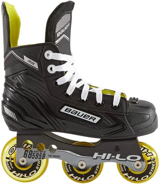 Bauer RS Roller Hockey Skate Yth 13.0 Size US 1.0 Black, Style # 1053755