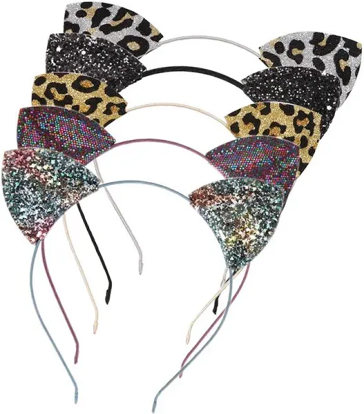 Lirila Beauty Glitter Leopard Print Cat Ears (5 Pack)