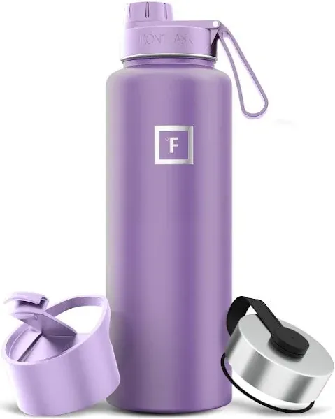 Iron Flask Wide Mouth Water Bottle with 3 Lids