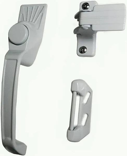 Barton Kramer 4 in. Powder Coated White Aluminum Patio Door Handle Set