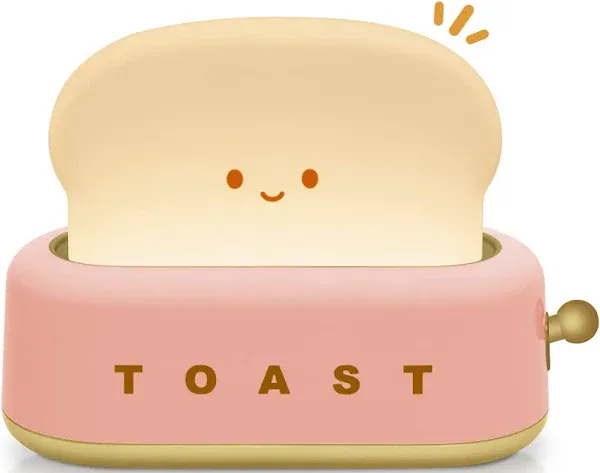 toaster lamp Rechargeable with Smile Face Toast Bread Cute toaster Shape room decor Small Night Light for Bedroom