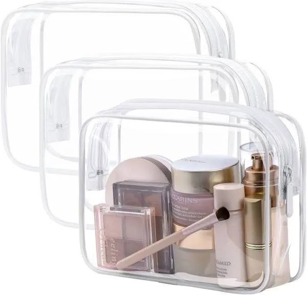 TSA Approved Toiletry Bag, PACKISM Clear Makeup Bag Waterproof Quart Size Bag...