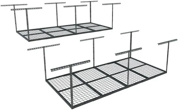 FLEXIMOUNTS Overhead Garage Storage Rack,Adjustable Garage Storage Organization Systerm,Heavy Duty Metal Garage Ceiling Storage Racks