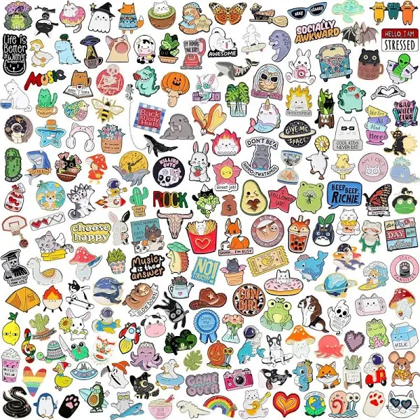 20/40/50 Pcs Cute Enamel Backpack Pins, Funny Anime Enamel Lapel Pins Bulk Set