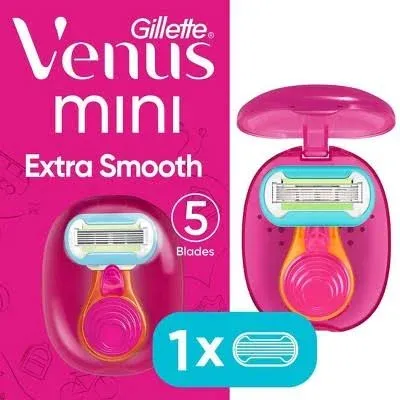 Gillette Venus Extra Smooth On The Go Women&#039;s Razor Handle + 1 Blade + 1 Case