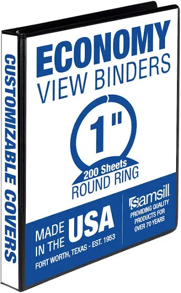 Samsill Economy Round Ring View Binder