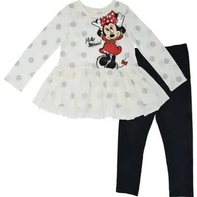 Disney Minnie Mouse Peplum T-Shirt and Leggings Outfit Set