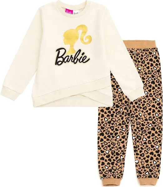 Barbie Girls' Fleece Sweatshirt and Jogger Pants Outfit Set