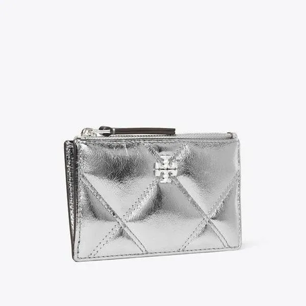 Tory Burch Kira Chevron Metallic Leather Card Case