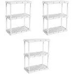 Gracious Living Knect A Shelf Light Duty 3 Shelf Interlocking Storage Units for Home, Office, Basement, or Garage Storage, White (3 Pack)