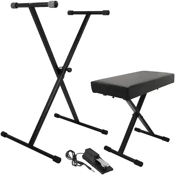 On-Stage Keyboard Stand KS7190 + KT7800 Bench + Sustain Pedal Package KPK6550