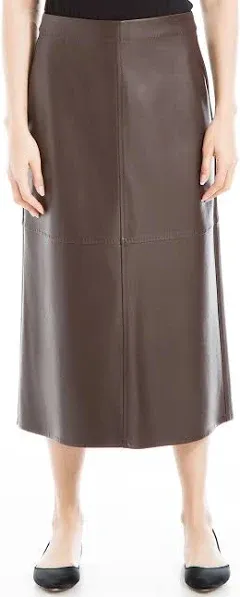 Max Studio Women's Faux Leather A-Line Mini Skirt