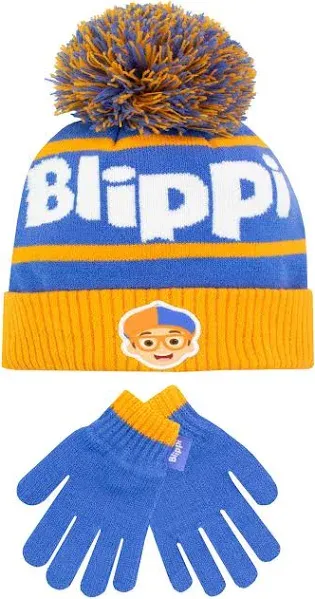 Kids Blippi Hat and Gloves Set