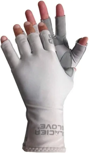 NEW Glacier Glove Islamorada Fingerless Sun Gloves - Light Gray Size MEDIUM