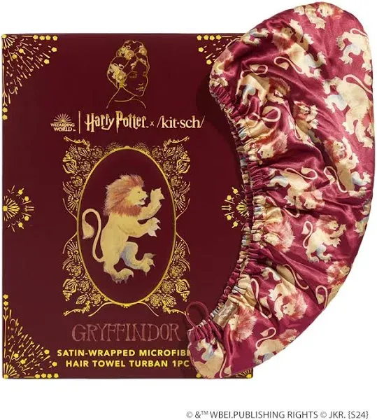 Kitsch Harry Potter Gryffindor Satin-Wrapped Hair Towel