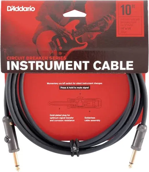 Planet Waves Circuit Breaker Instrument Cable, Right Angle (10 ft)