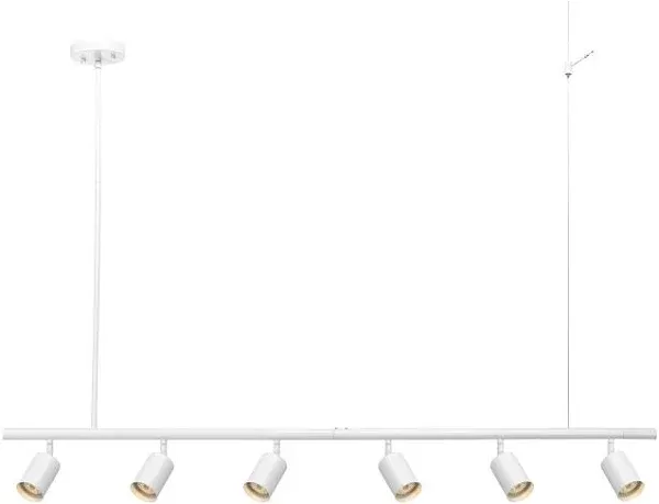 55&#034; 6-Light Adjustable Height Track Lighting, Matte White,