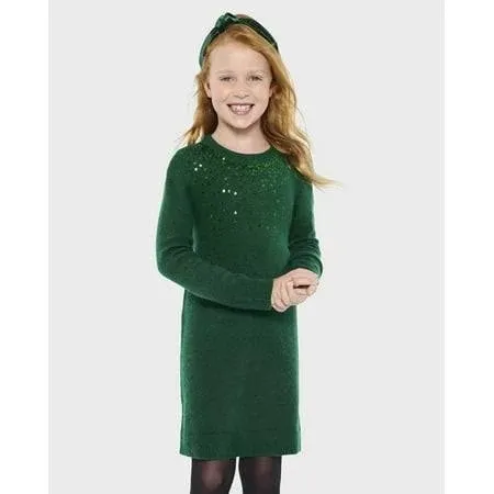 The Children's Place Girls' Sequin Long Sleeve Sweater Dress