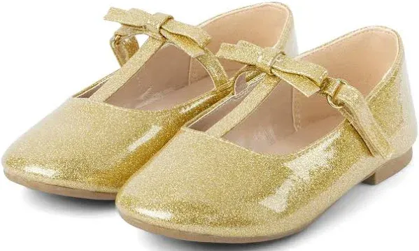 Gymboree Girls' Glitter T Strap Ballet Flats